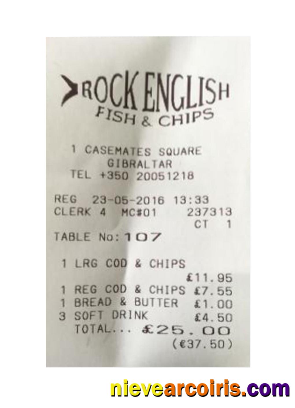ROCK ENGLISH payment receipt